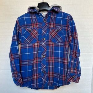JOHN LEWIS England Boys Check Hooded Shirt Size 5